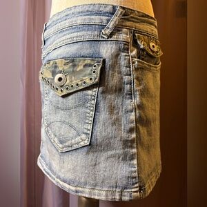 Y2K True People Denim Mini Skirt – Size 11 / Waist 32”